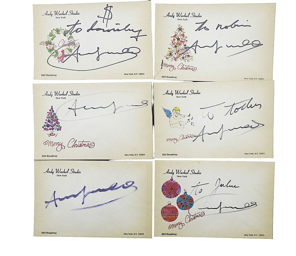 Lot 139: 6 ANDY WARHOL SIGNED ENVELOPES (THE FACTORY)