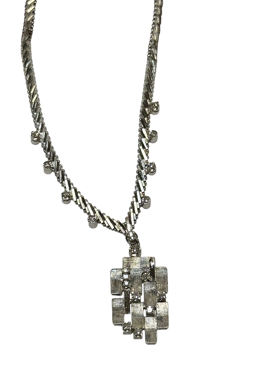 Lot 140: LADIES ESTATE 18k DIAMOND FANCY LINK NECKLACE