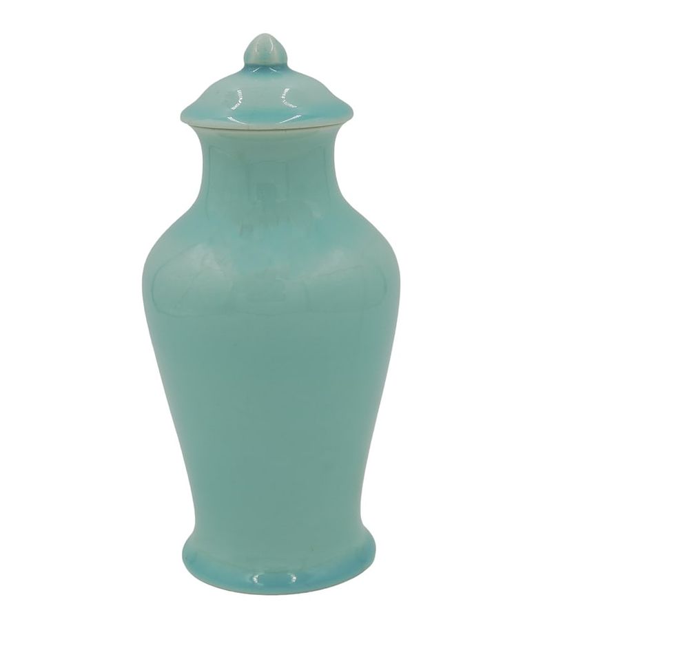 Lot 141: ANTIQUE ROOKWOOD POTTERY JAR IN CELADON/TEAL GLAZE