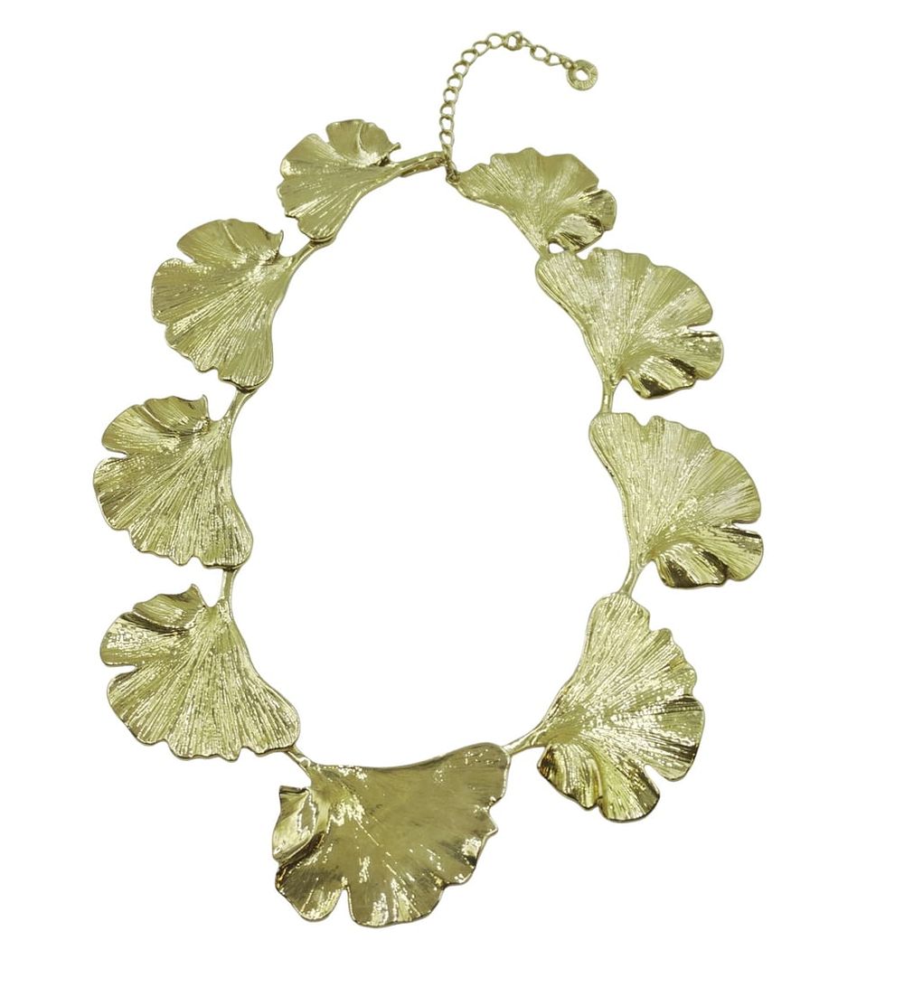 Lot 148: VINTAGE JOAN HORNIG GINKO LEAF COLLAR NECKLACE