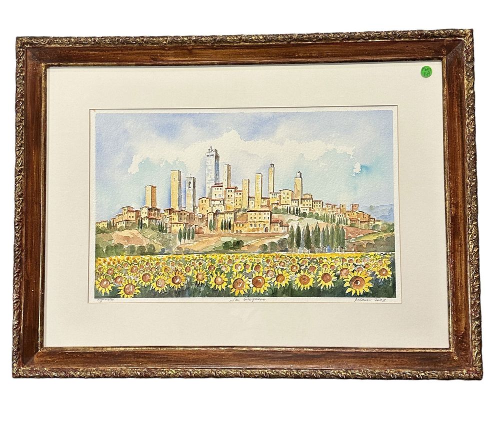 Lot 149: SAN GIMIGNANO, ITALY  WATERCOLOR -MILANOV