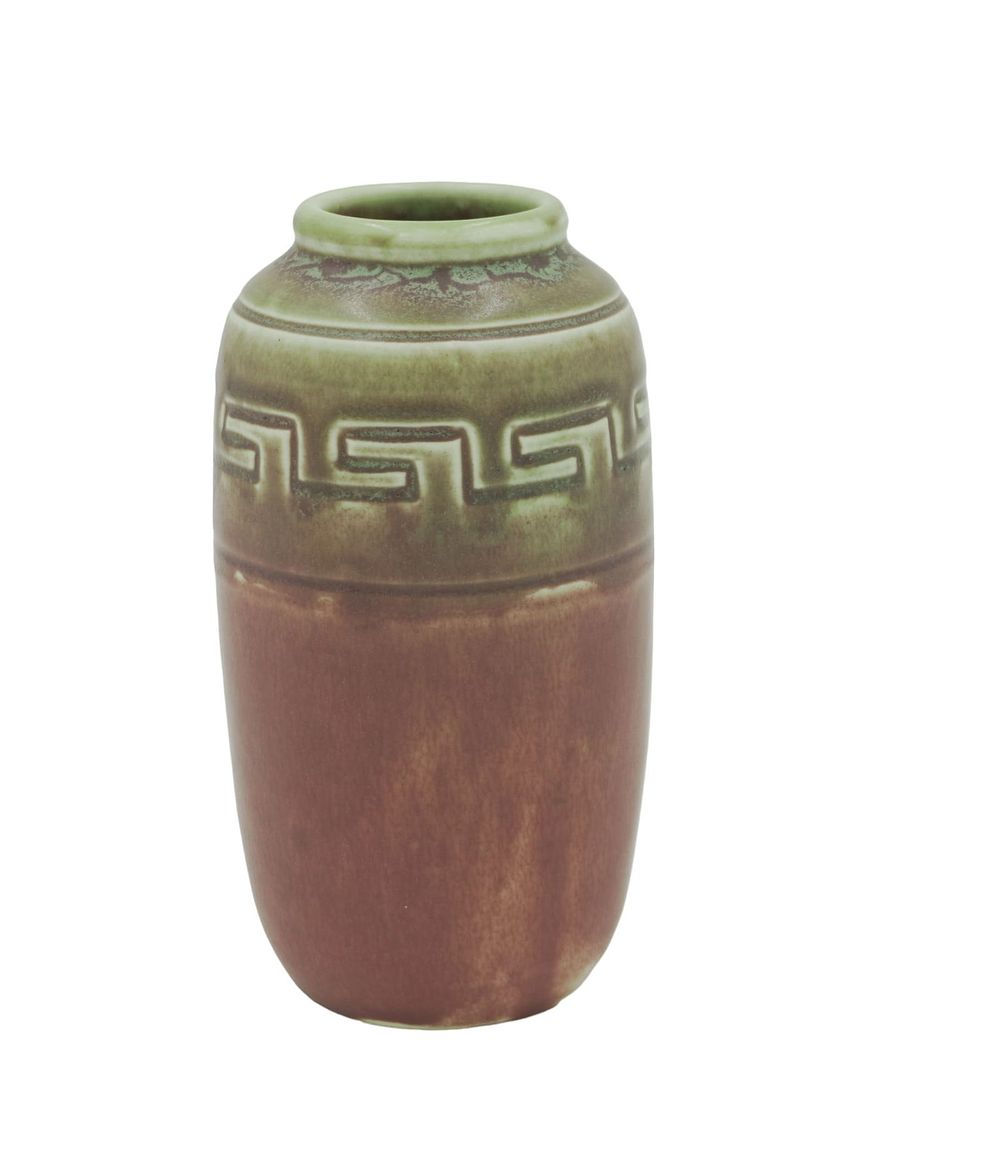 Lot 158: ANTIQUE ROOKWOOD GREEK KEY DESIGN VASE