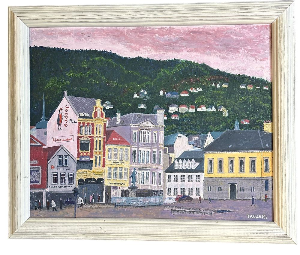 Lot 165: MID CENTURY BERGEN NORWAY FOLK ART PAINTING