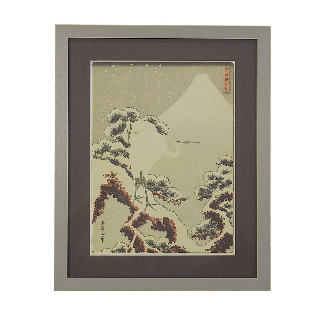 Lot 169: KATSUSHIKA HOKUSAI THREE WHITES WOODBLOCK