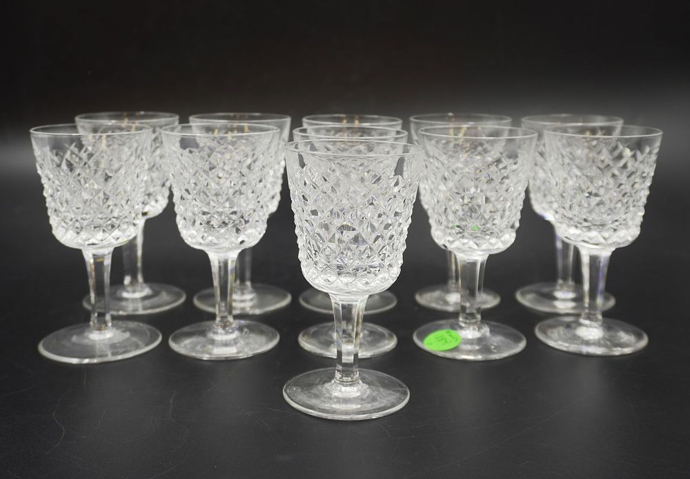 Lot 184: 11 WATERFORD CRYSTAL ALANA PORT WINE GLASSES