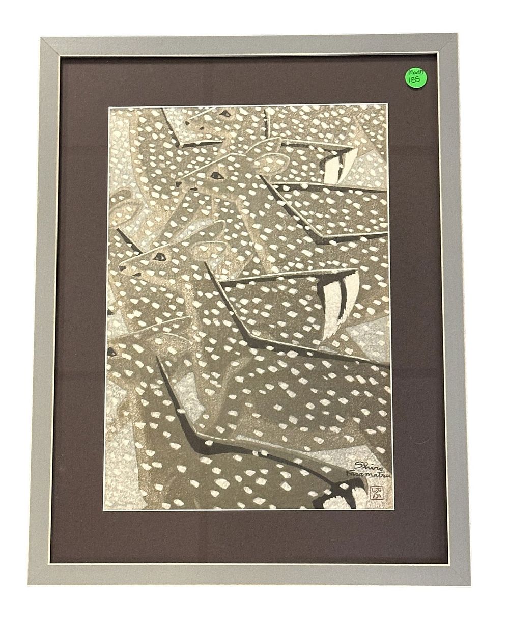 Lot 185: RARE SHIRO KASAMATSU DEER WOODBLOCK first edition