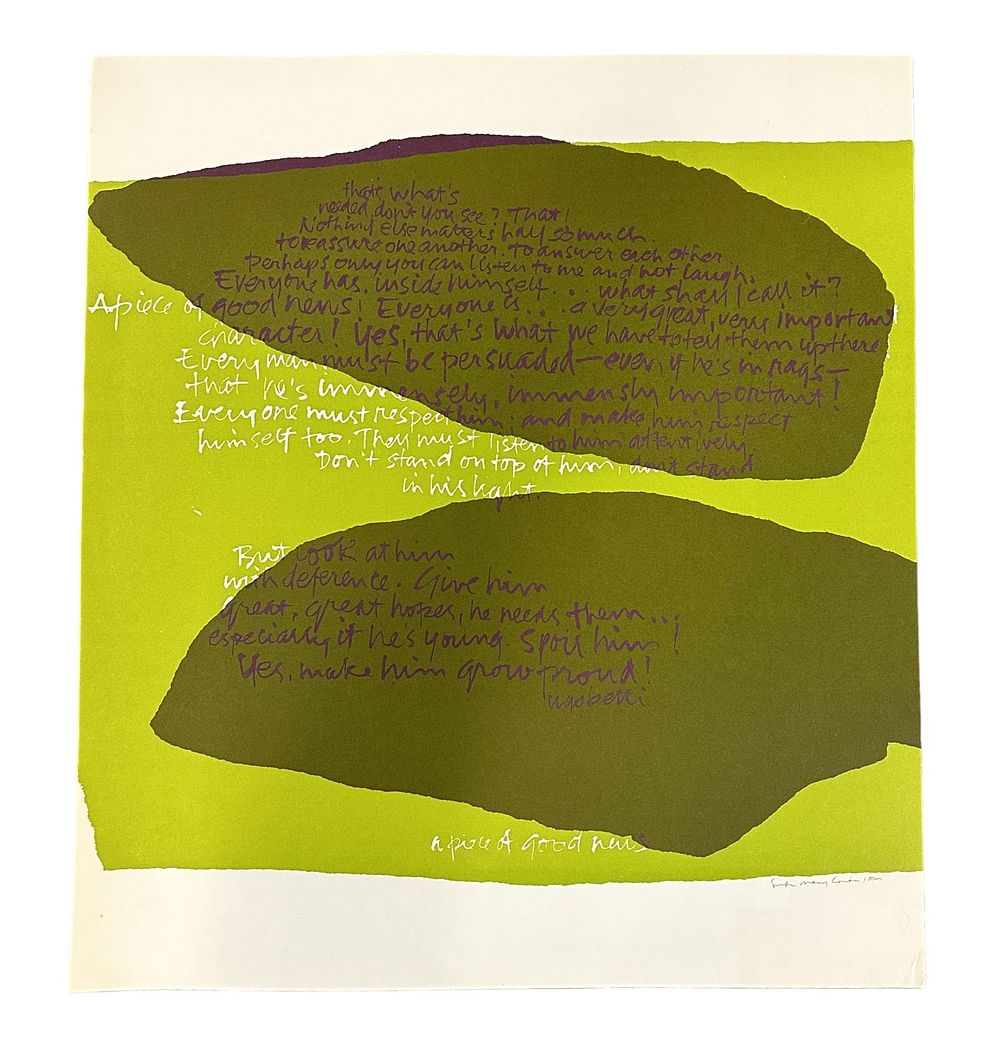 Lot 195: (A PIECE OF GOOD NEWS #1 #2) BY SISTER MARY CORITA KENT PRINT