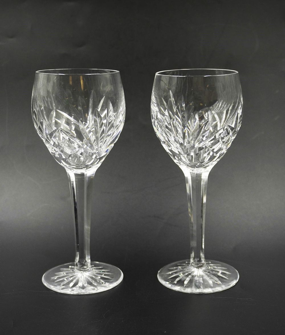 Lot 198: PAIR WATERFORD CRYSTAL KINCORA WINE GLASSES