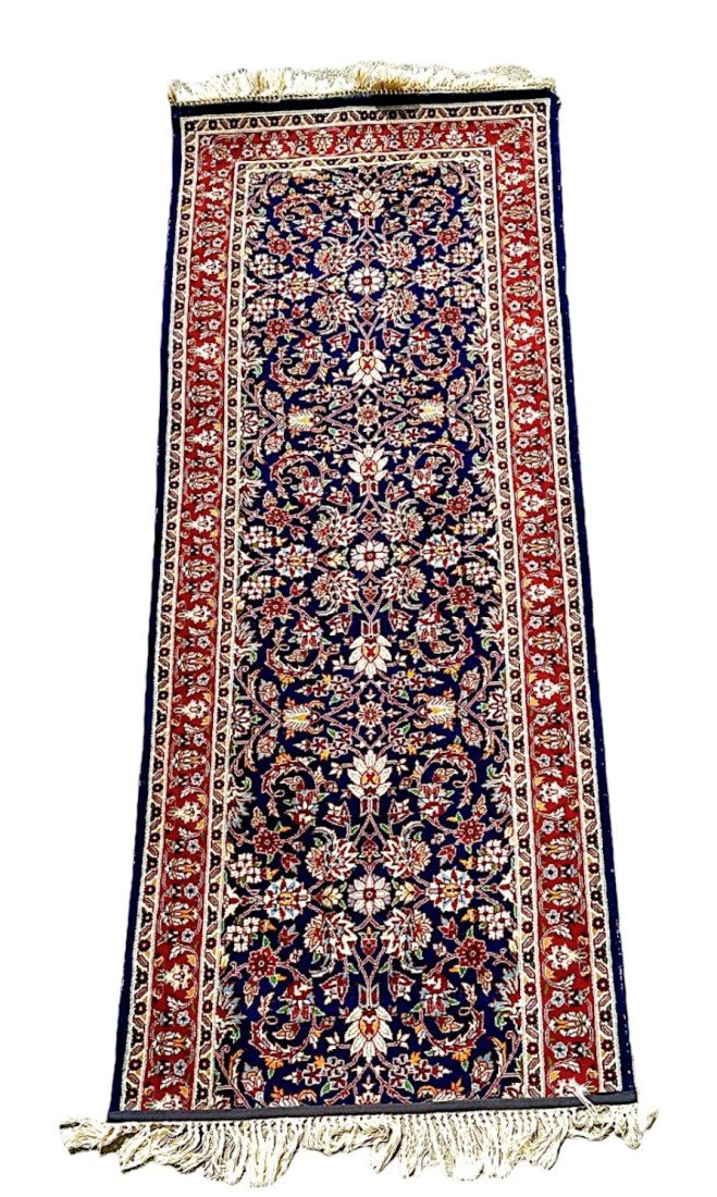 Lot 199: HAND KNOTTED WOOL KASHMAR STYLE RUNNER