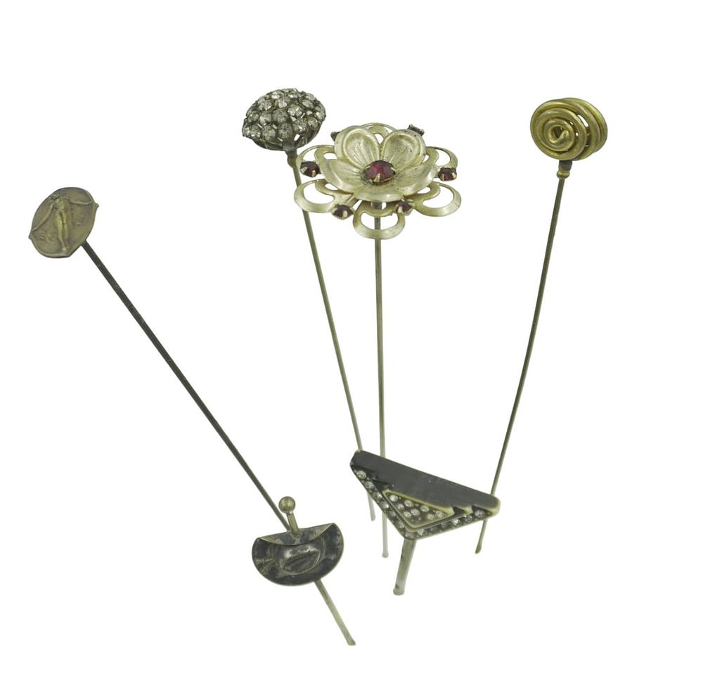 Lot 209: LOT OF VINTAGE AND ANTIQUE HAT PINS - 6 PIECES