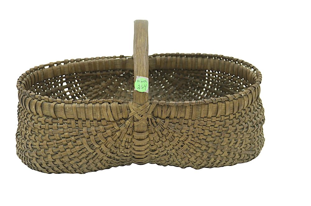Lot 264: ANTIQUE AMERICAN BUTTOCKS BASKET