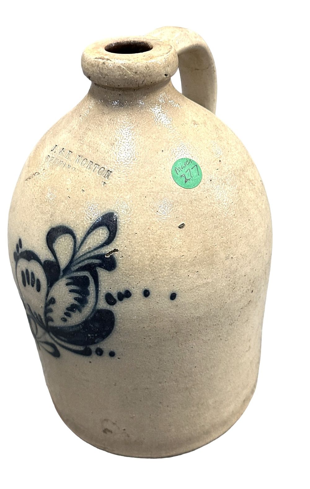 Lot 277: 19th C. J E NORTON VERMONT STONEWARE JUG
