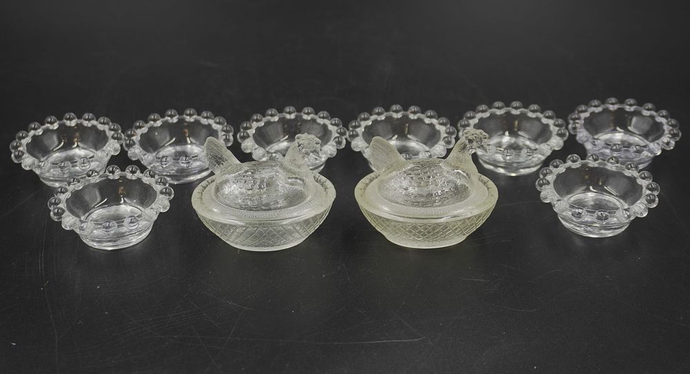 Lot 279: LOT OF VINTAGE SALT CELLARS/DIPPERS - 10 PIECES