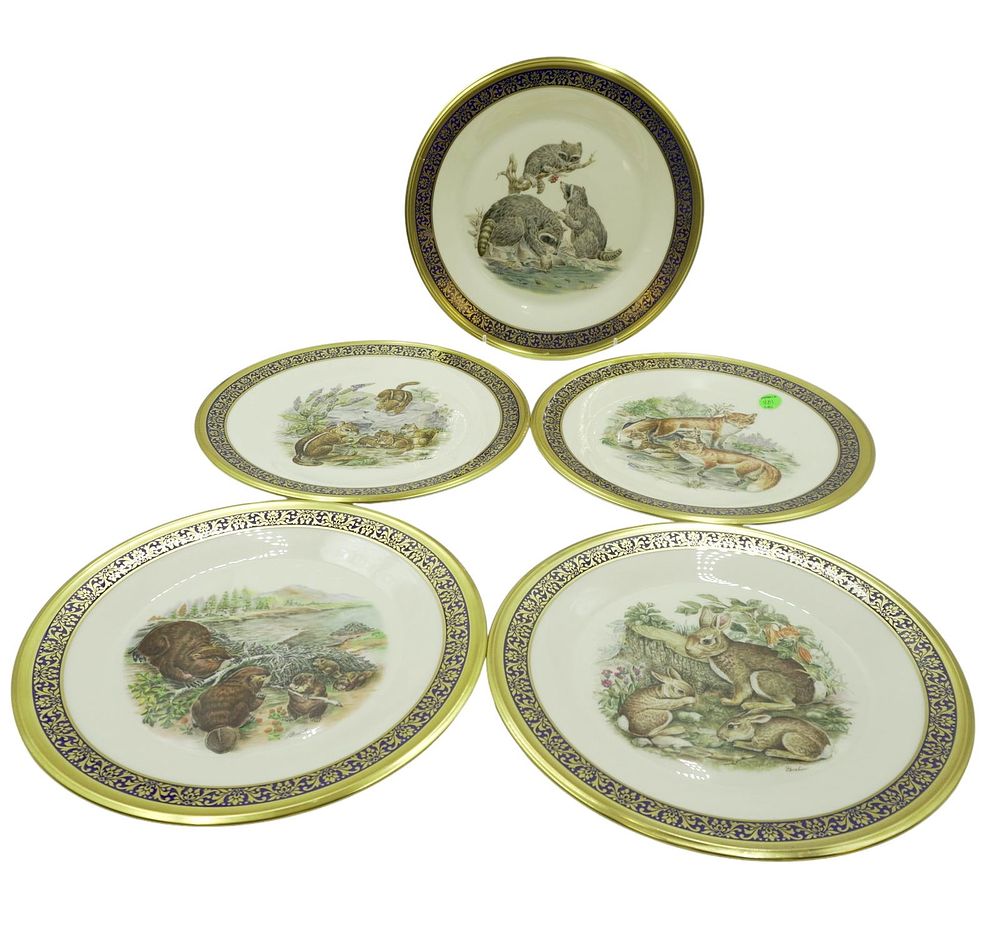 Lot 281: LENOX BOEHM WOODLAND WILDLIFE PLATES - 5 PIECES