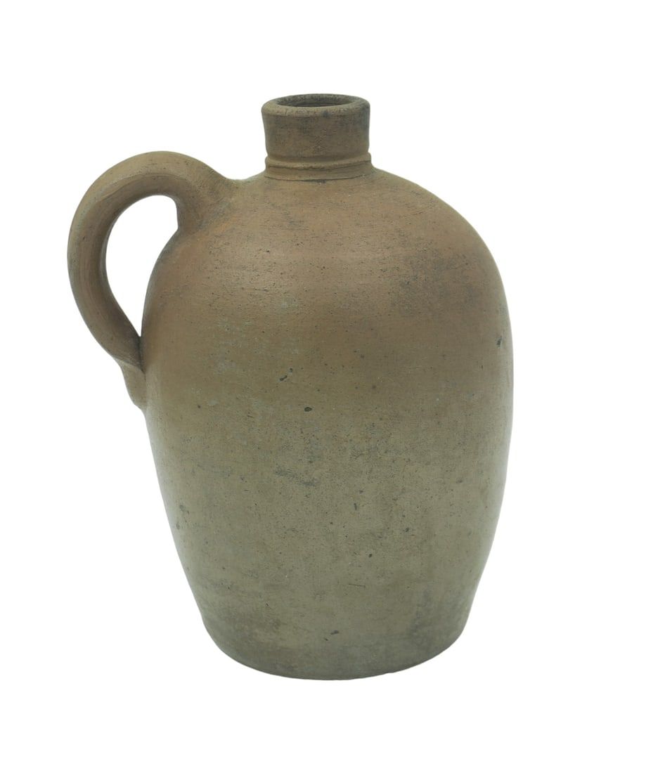 Lot 298: ANTIQUE AMERICAN REDWARE MOONSHINE JUG