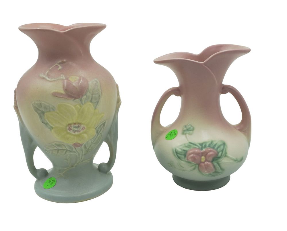 Lot 305: 2 PC HULL POTTERY WILD FLOWER VASES