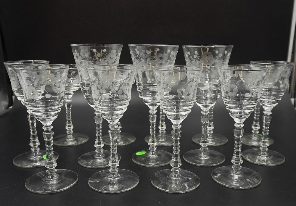 Lot 306: 14 pc ROCK SHARPE 1940s ELEGANT STEMWARE