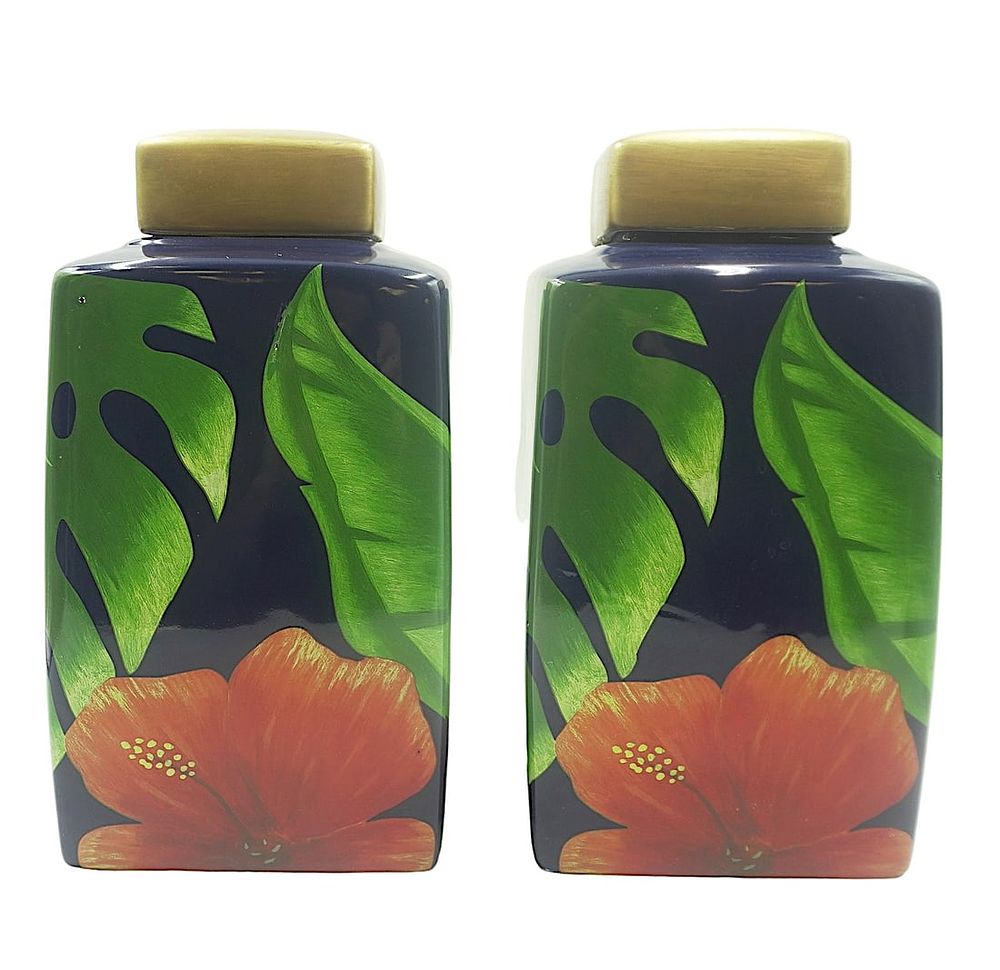Lot 312: PAIR OF LARGE CERAMIC DECORATIVE JARS