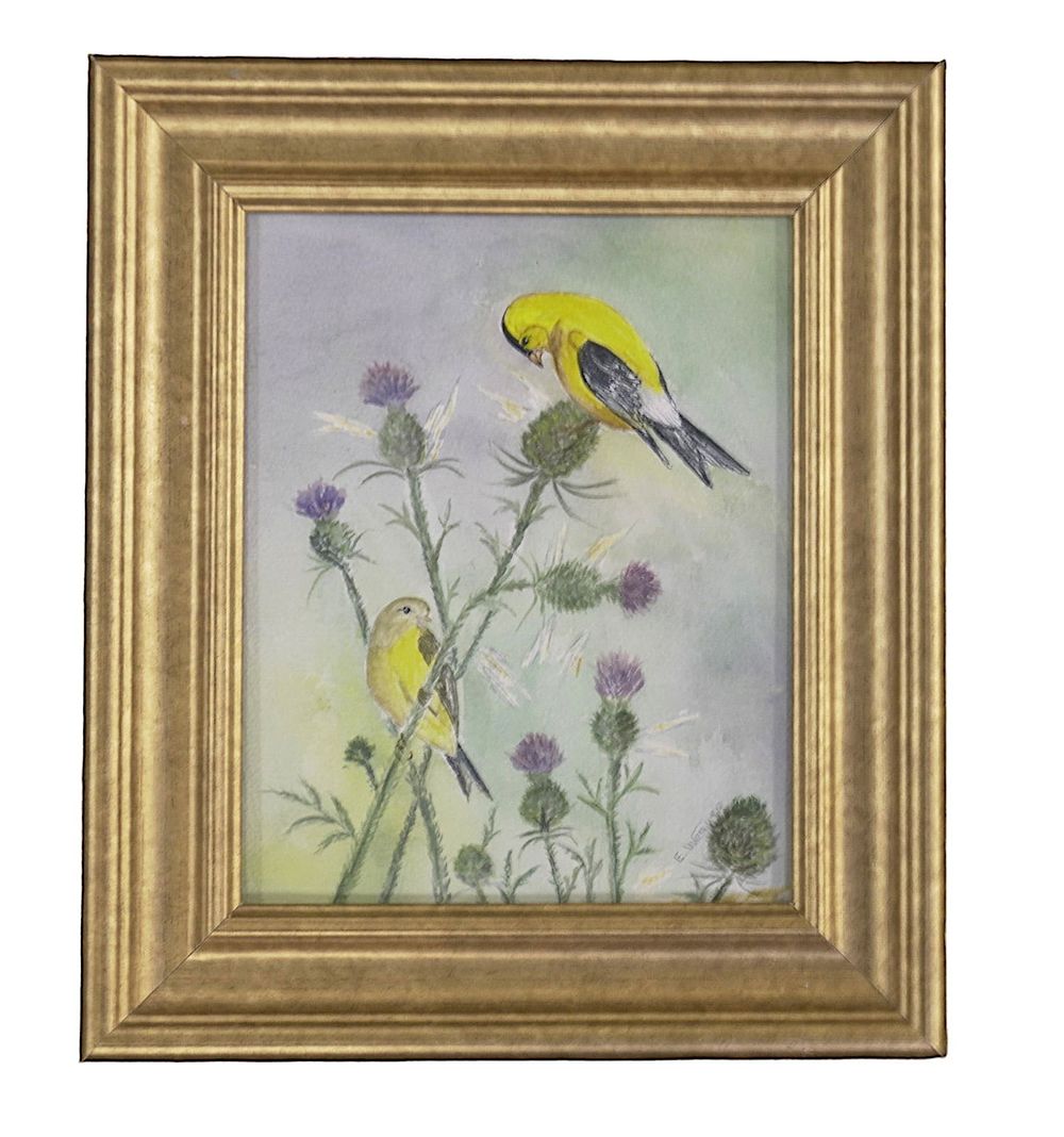 Lot 332: ORIGINAL GOLDFINCH WATERCOLOR