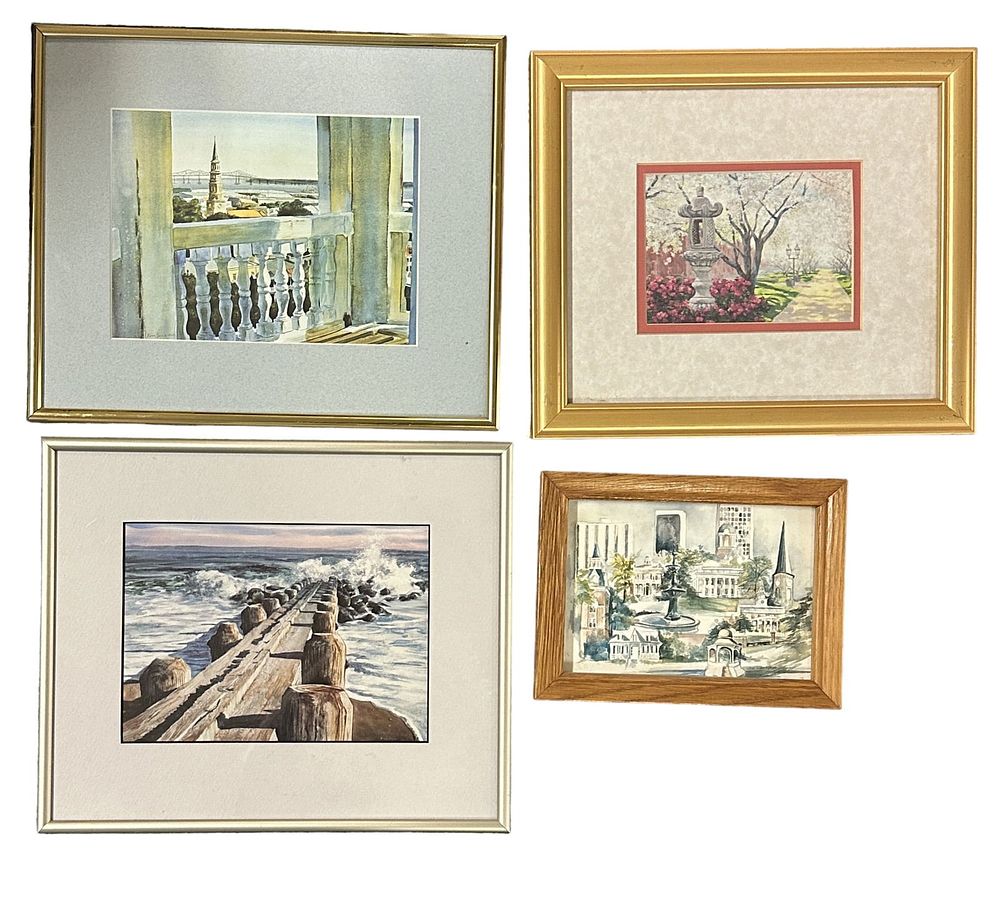 Lot 345: 4 VINTAGE FRAMED LOWCOUNTRY PRINTS