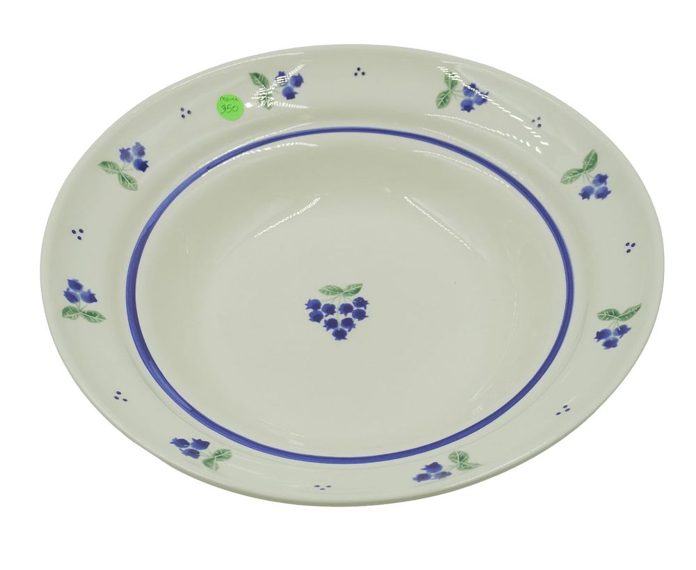 Lot 350: LARGE HARTSTONE PASTA BOWL BLUEBERRIES