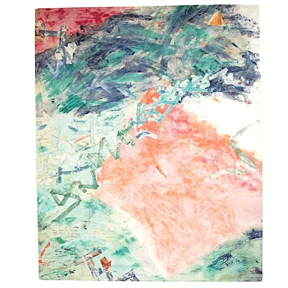 Lot 18: ANN TRUSTY LARGE ORIGINAL ABSTRACT ON FABRIC