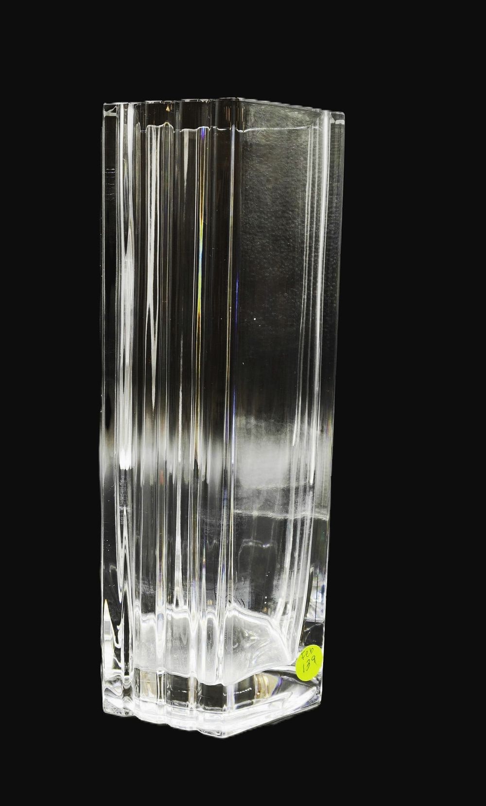 Lot 139: TIFFANY & CO LARGE HEXAGONAL ART DECO CRYSTAL VASE