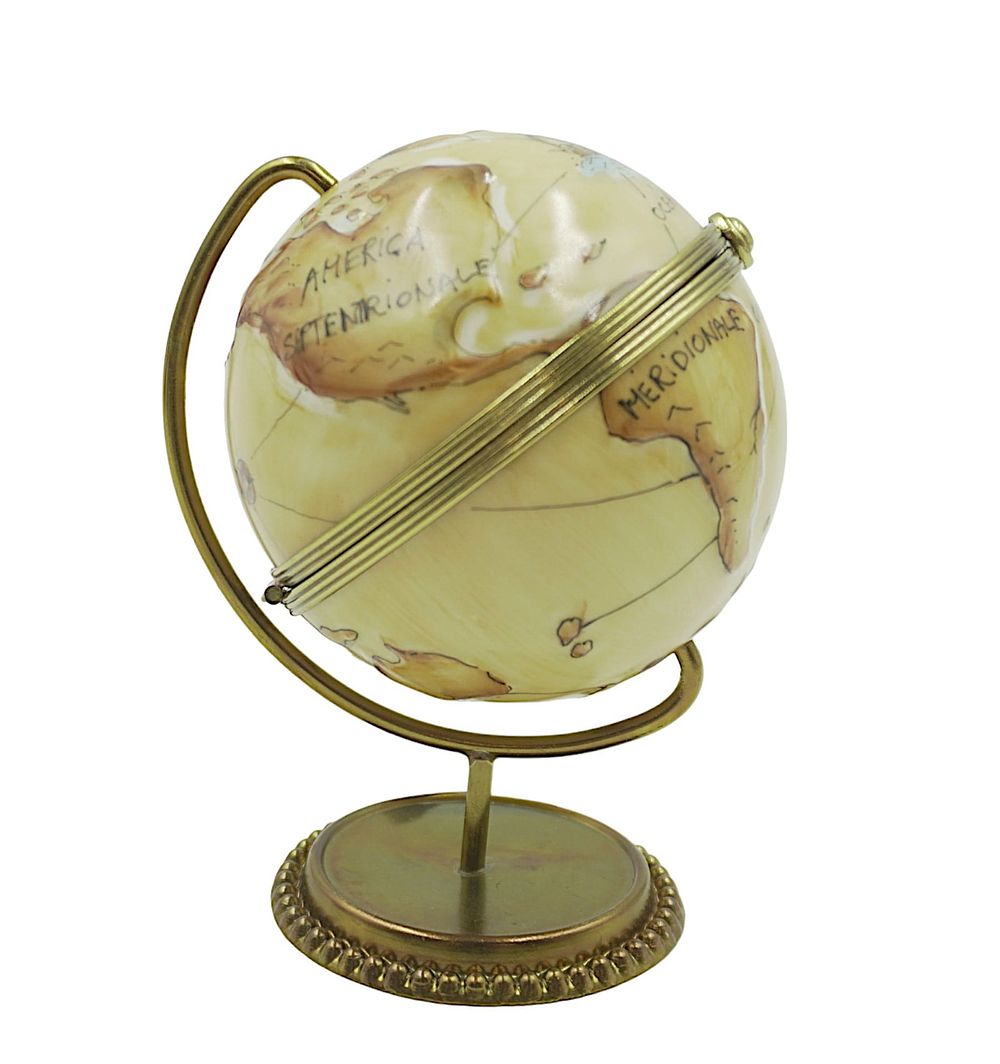 Lot 154: TURNING GLOBE ON STAND LIMOGES BOX