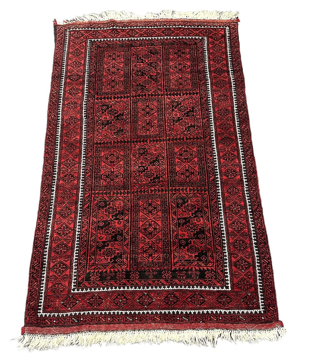 Lot 172: AFGHAN BALUCH HAND KNOTTED WOOL RUG