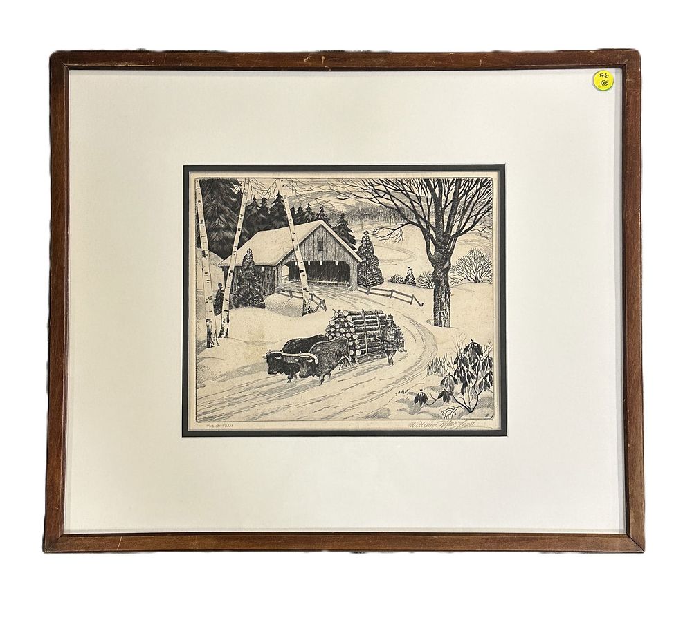 Lot 185: WILLIAM MACLEAN (1897-1978) THE OX TEAM ETCHING
