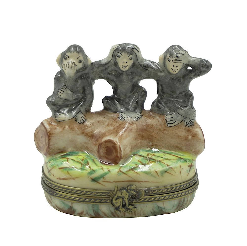 Lot 192: THREE WISE MONKEYS LIMOGES BOX