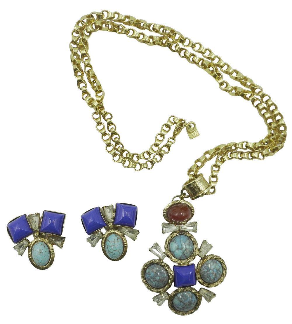 Lot 252: LAWRENCE VRBA LARGE RUNWAY DEMI PARURE
