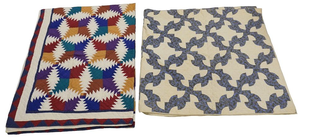Lot 292: PAIR OF VINTAGE HAND STITCHED QUILTS