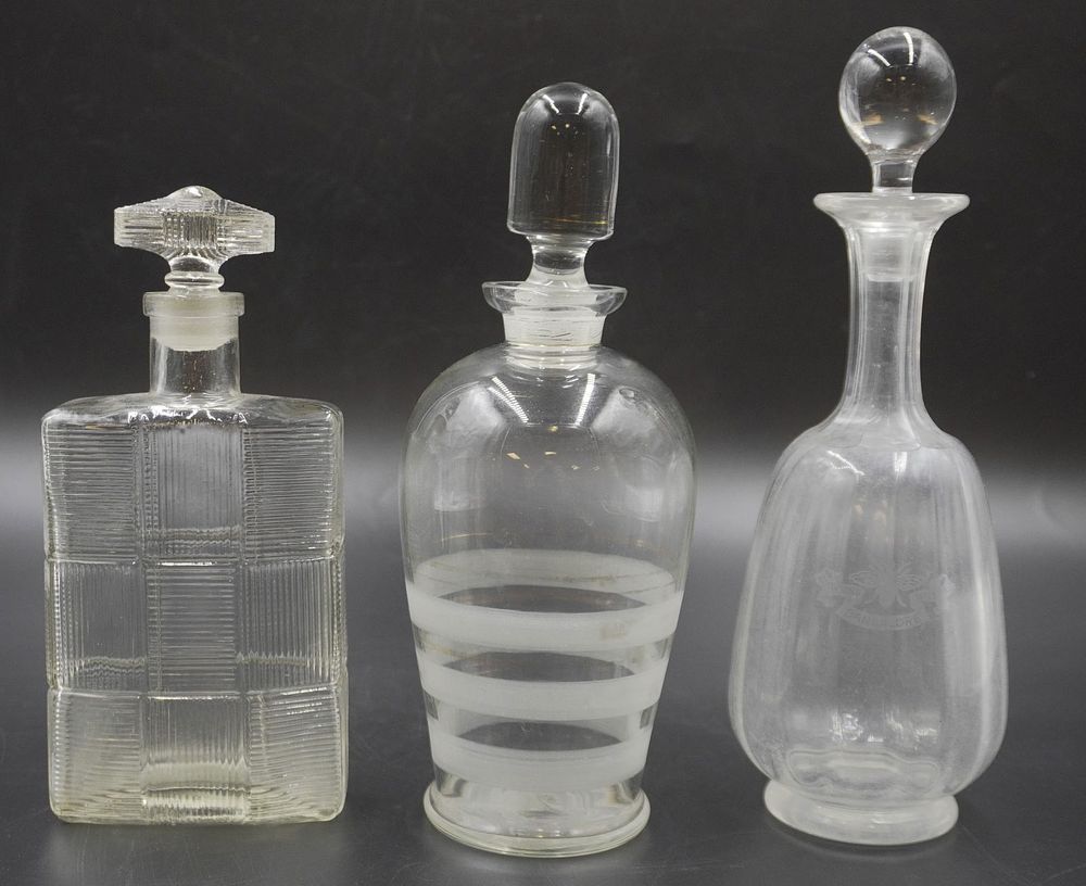 Lot 297: 3 VINTAGE MCM DECANTERS