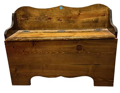 ANTIQUE BARN WOOD PINE BENCH WITH STORAGE. Antique Barn Wood Pine Bench with Storage. 