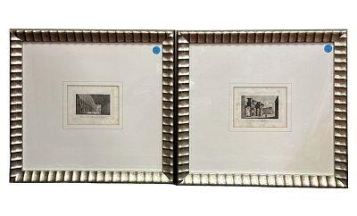 2 ANTIQUE FRAMED PRINTS C. 1800 SILVER LEAF. 2 Antique Prints c. 1800 from the book Antiche E. 