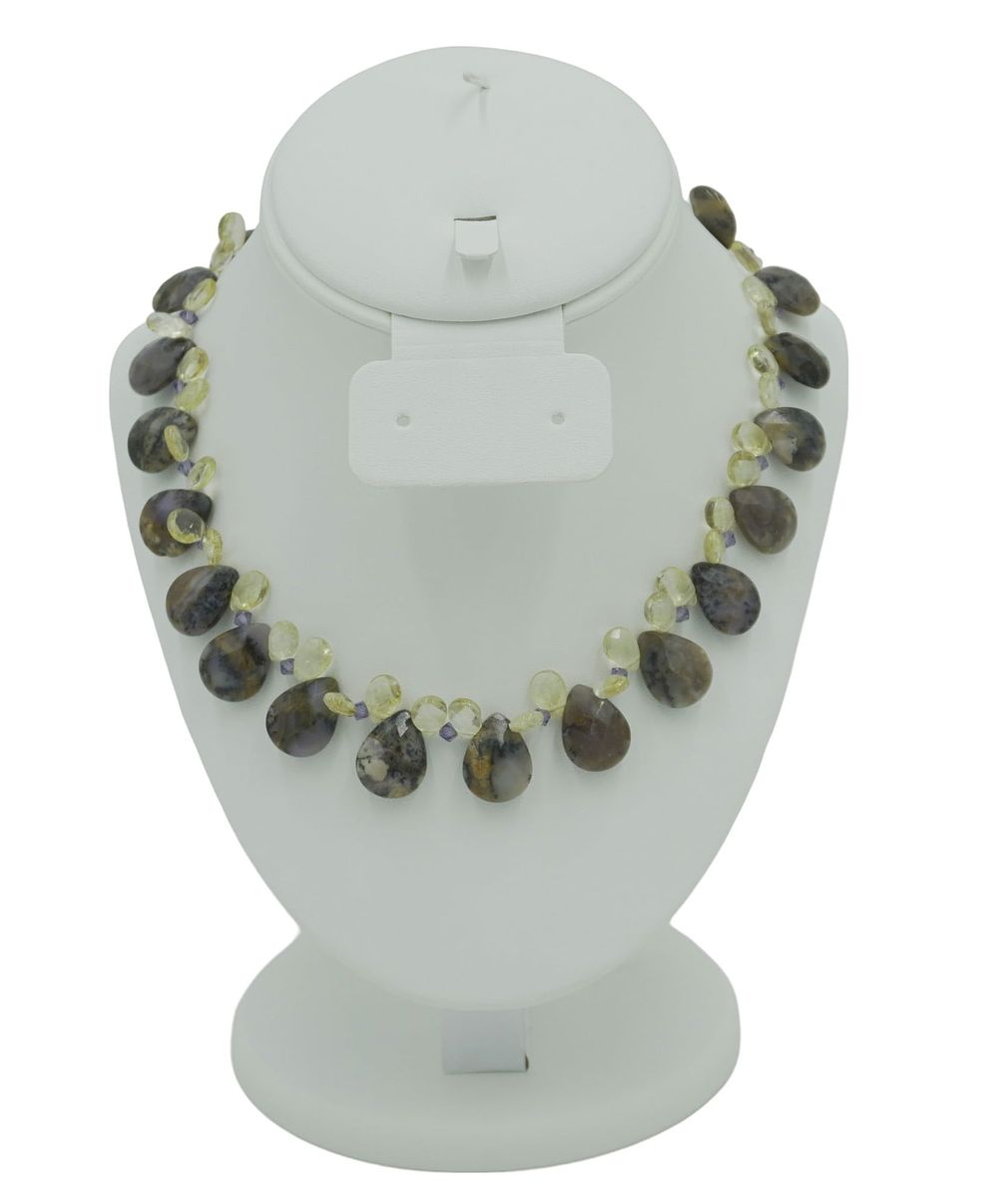 Lot 64: CITRINE & CHALCEDONY AGATE NECKLACE