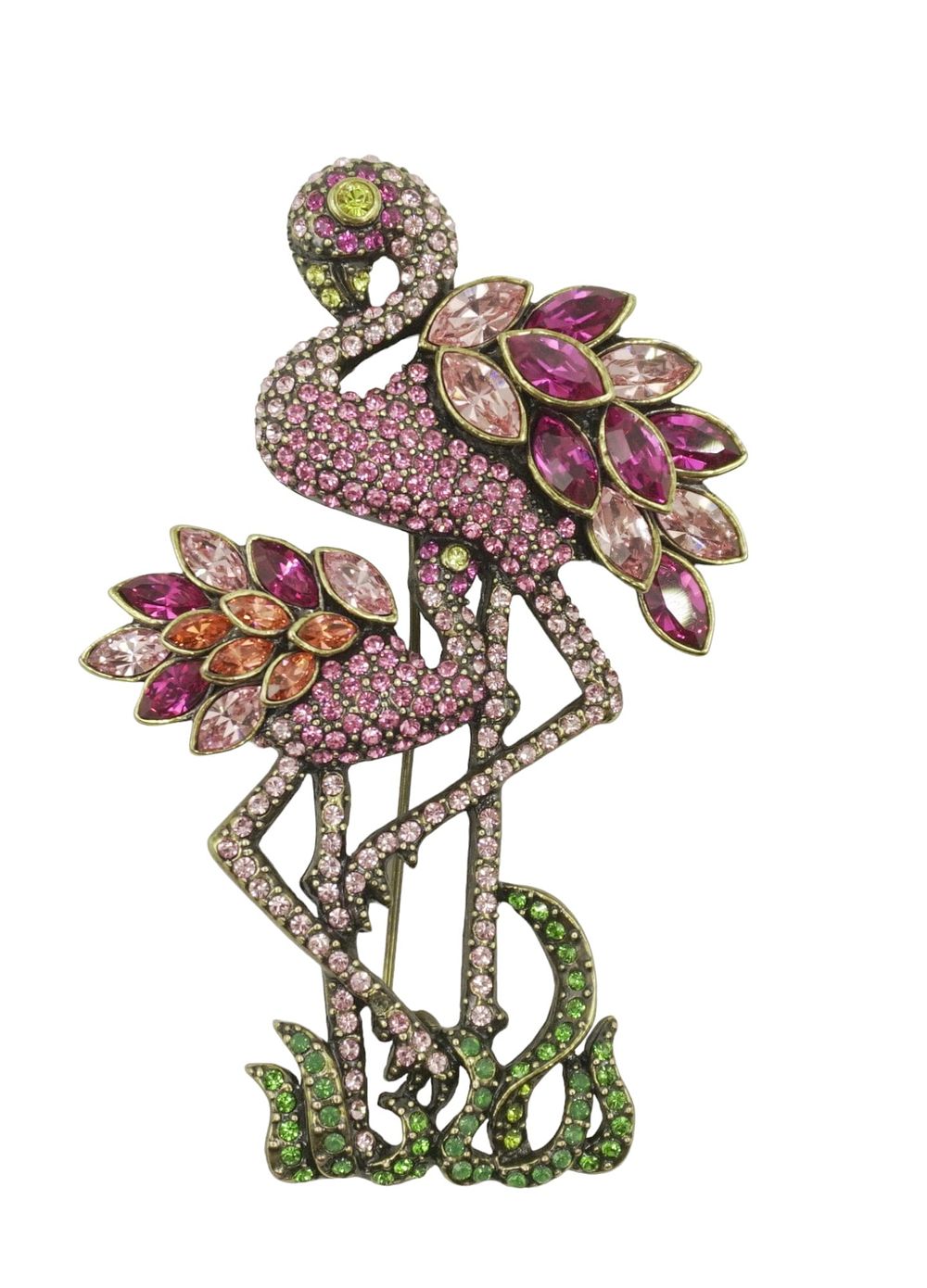 Lot 206: HEIDI DAUS SHORE THING LARGE FLAMINGO BROOCH