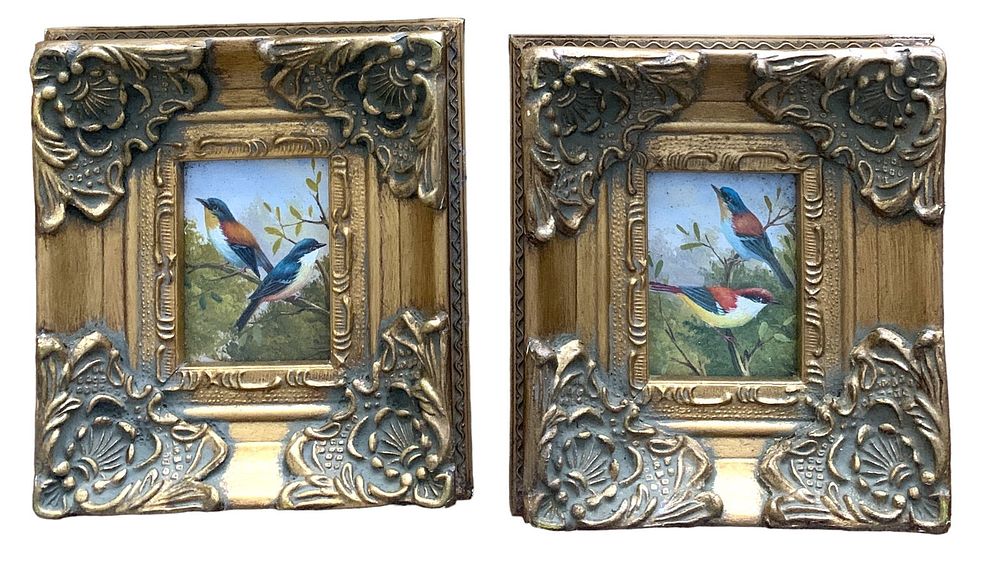 Lot 207: TWO MINIATURE OIL ON BOARD LANDSCAPE PAINTINGS