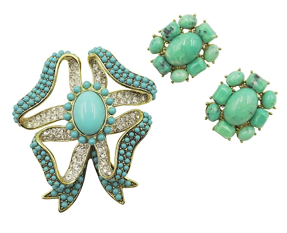 Lot 214: LARGE VINTAGE KENNETH J LANE DEMI PARURE