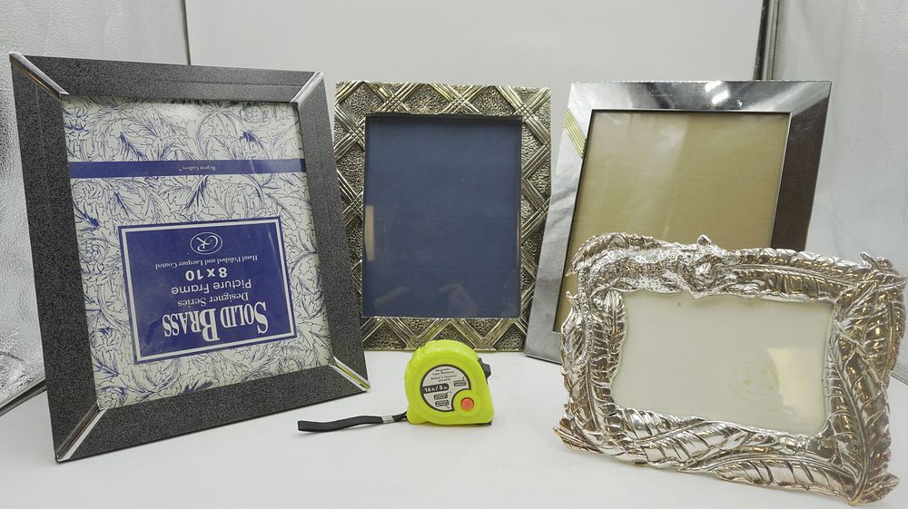 Lot 229: GROUP OF 4 VINTAGE SILVER TONE & BRASS PICTURE FRAMES - ARTHUR COURT