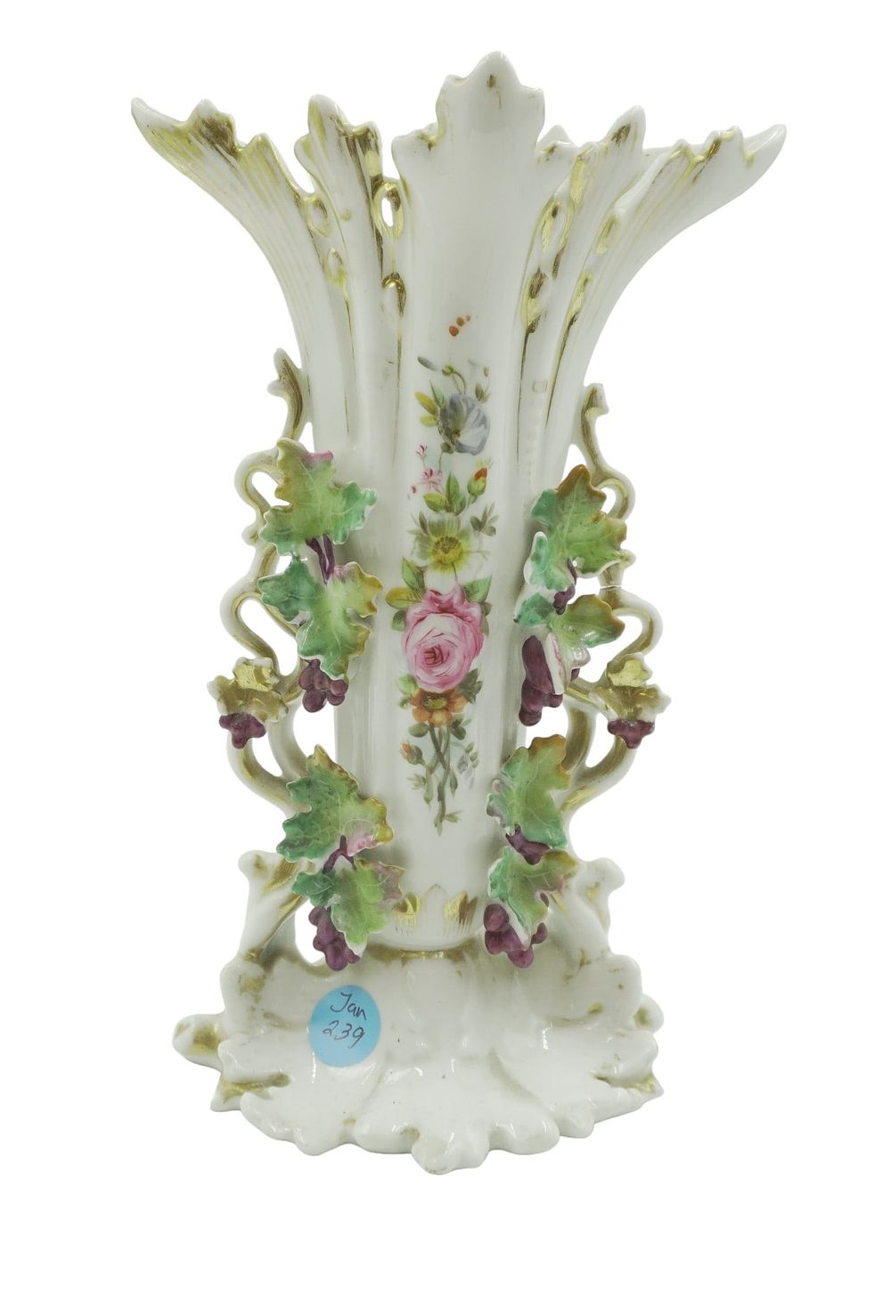 Lot 239: OLD PARIS HAND PAINTED PORCELAIN VASE