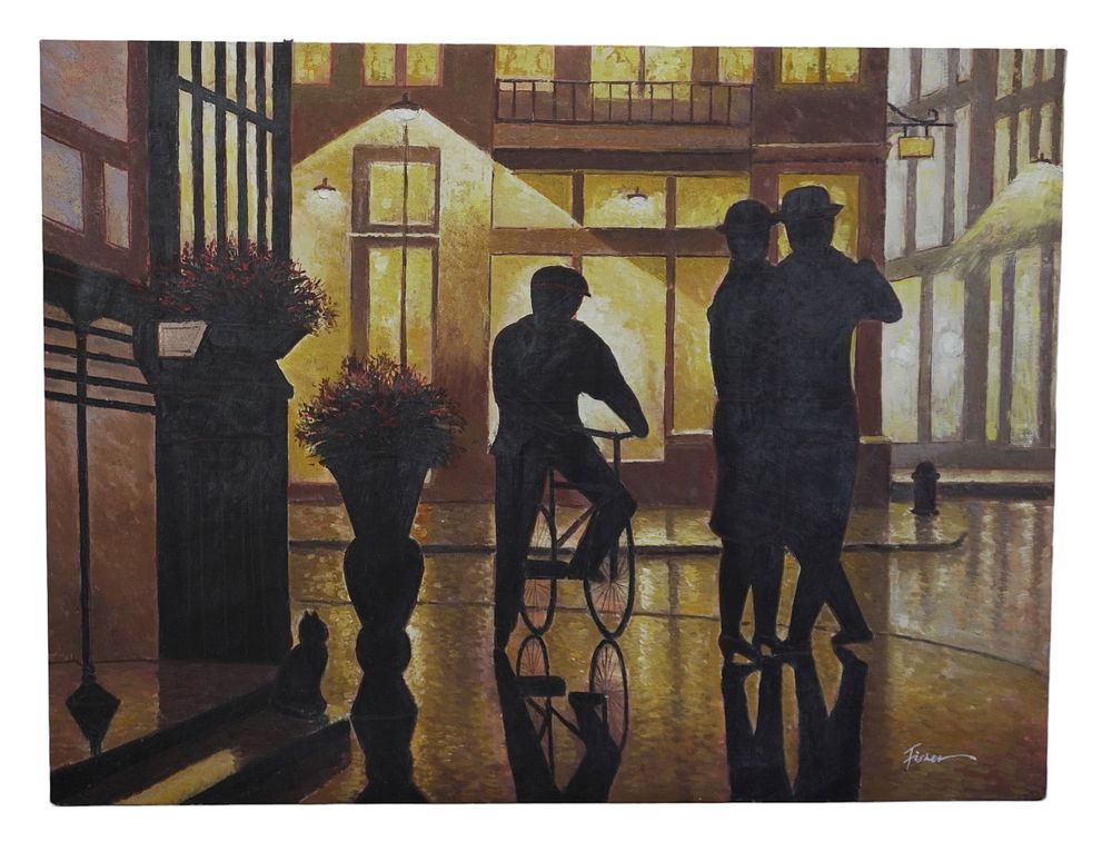Lot 241: LARGE ACRYLIC ON CANVAS "THE DANCERS"