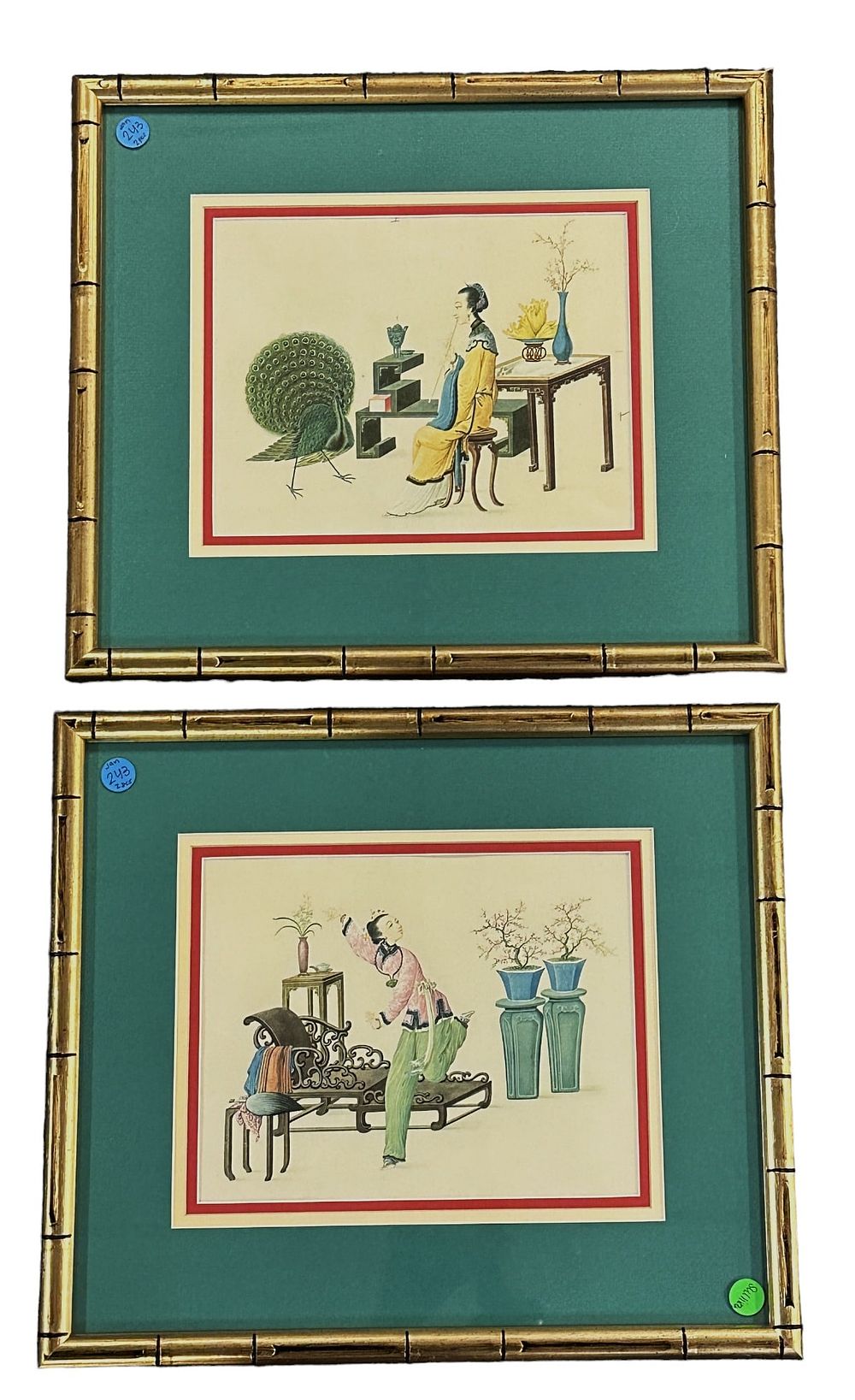 Lot 243: PAIR OF FRAMED CHINOSORIE ART PRINTS