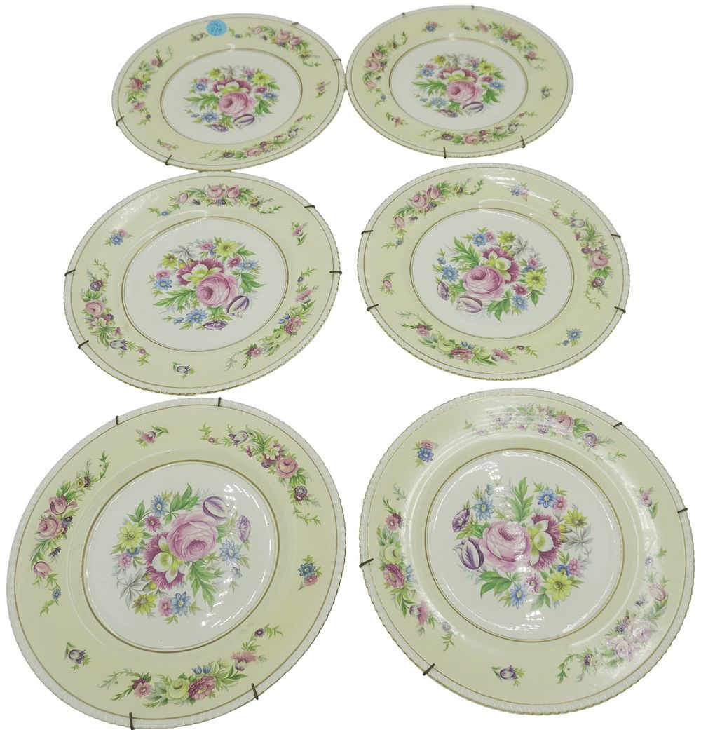 Lot 279: 6 VINTAGE ENGLISH FONDEVILLE AMBASSADOR PLATES