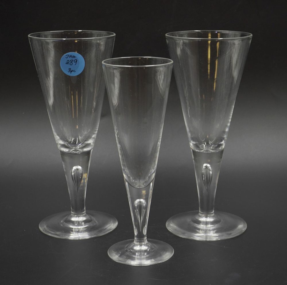 Lot 289: 3 MCM STEUBEN GOBLET GLASSES #7924