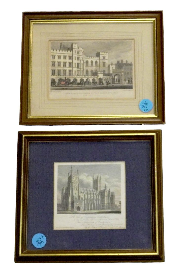Lot 312: PAIR ANTIQUE ENGLISH ARCHITECTURAL ENGRAVINGS
