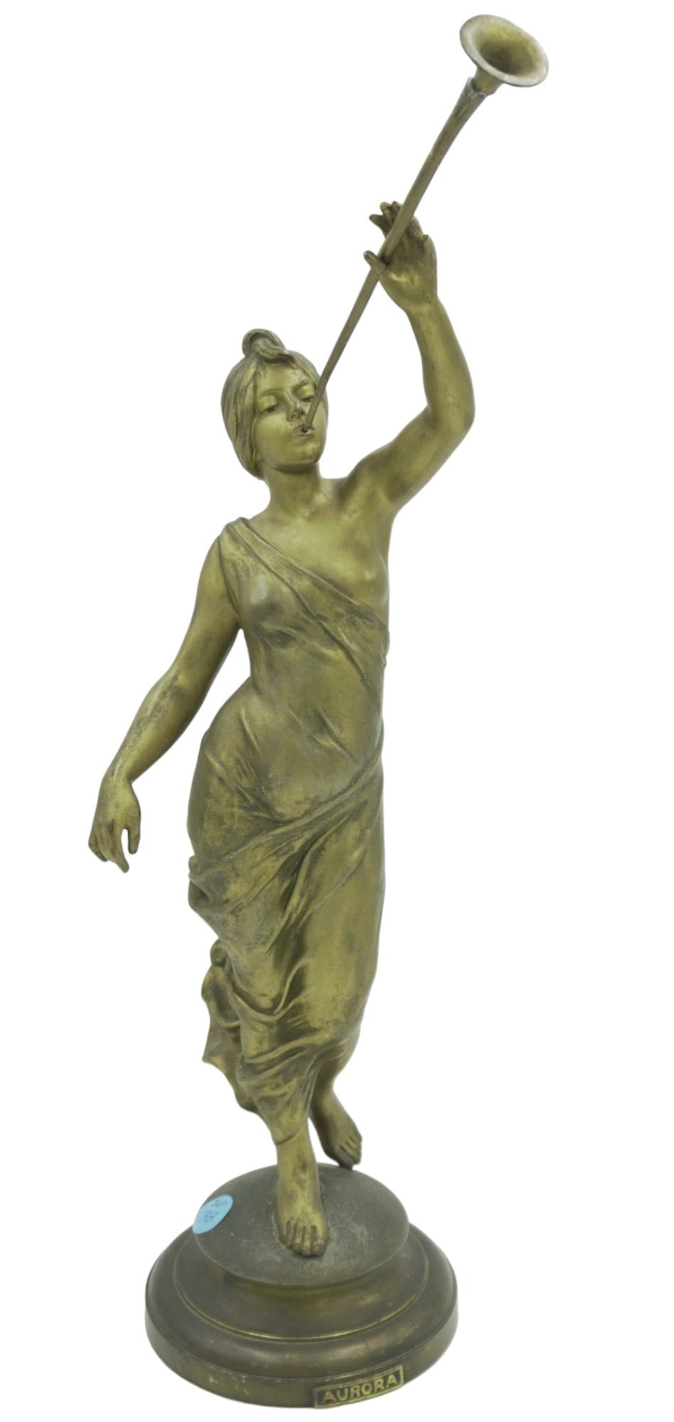 Lot 313: ANTIQUE FRENCH EMMANUEL VILLANIS AURORA SPELTER STATUE