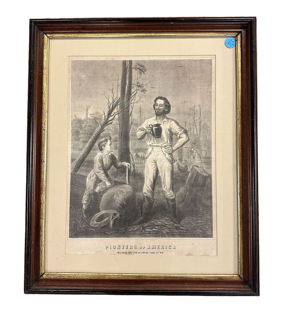Lot 327: ANTIQUE 1897 PIONEERS OF AMERICA PRINT