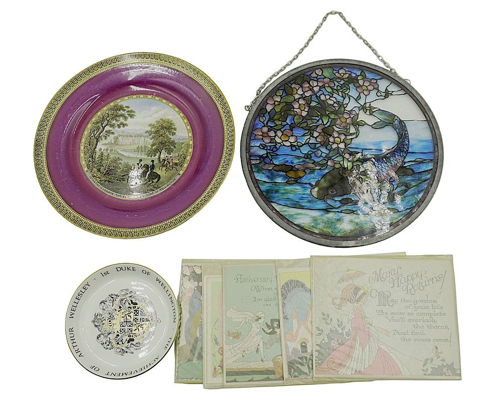 Lot 348: BOX LOT PUZZLE POST CARDS - SUNCATCHER - PORCELAIN